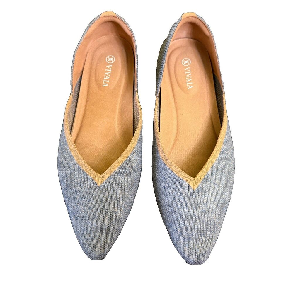 VIVAIA Vienna Soft Heather Slip on Ballet Shoes Pointed-Toe Flats EU 39 US 8-8.5